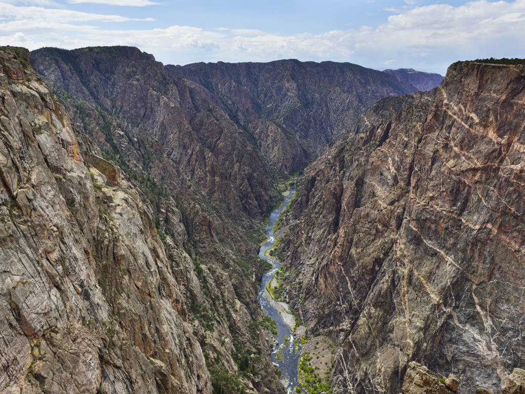 black canyon of the gunnison view from top of canyon looking down