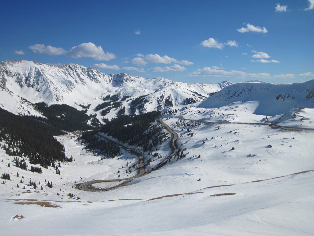 loveland pass switchbacks on the western side of continental divide