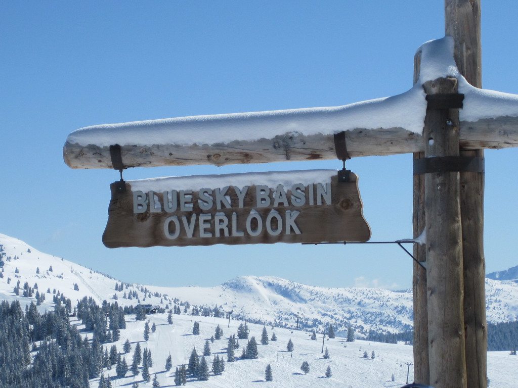 Blue Sky Basin overlook sign at Vail