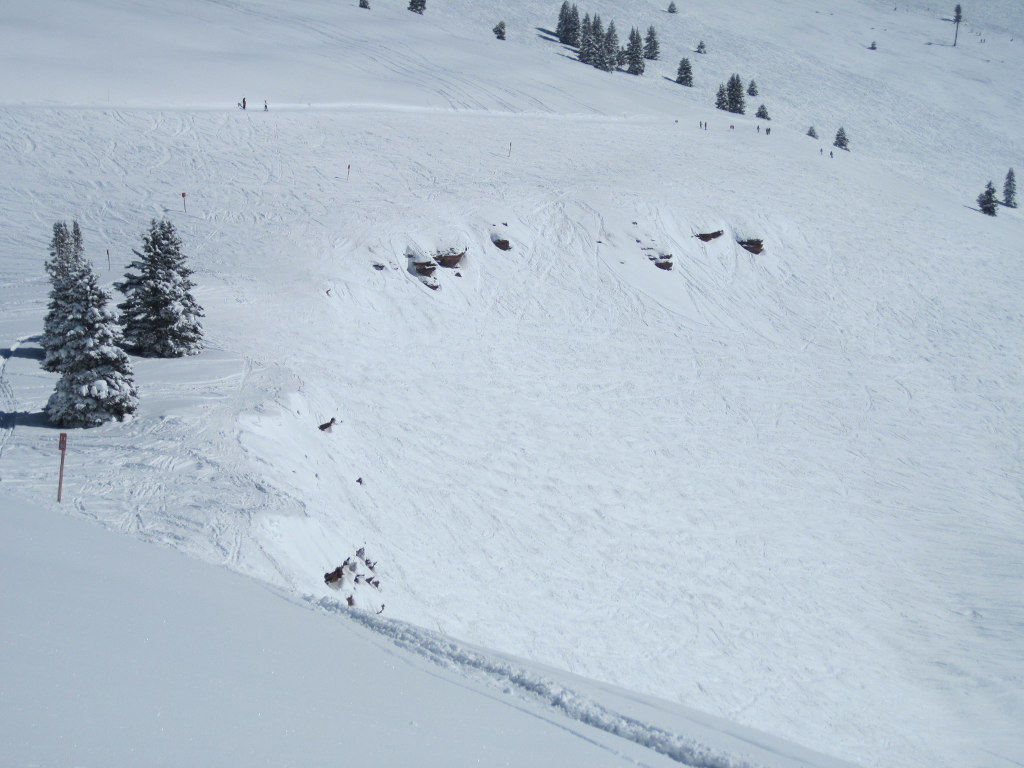 Dragon's Teeth cliffs at top of Vail's China Bowl