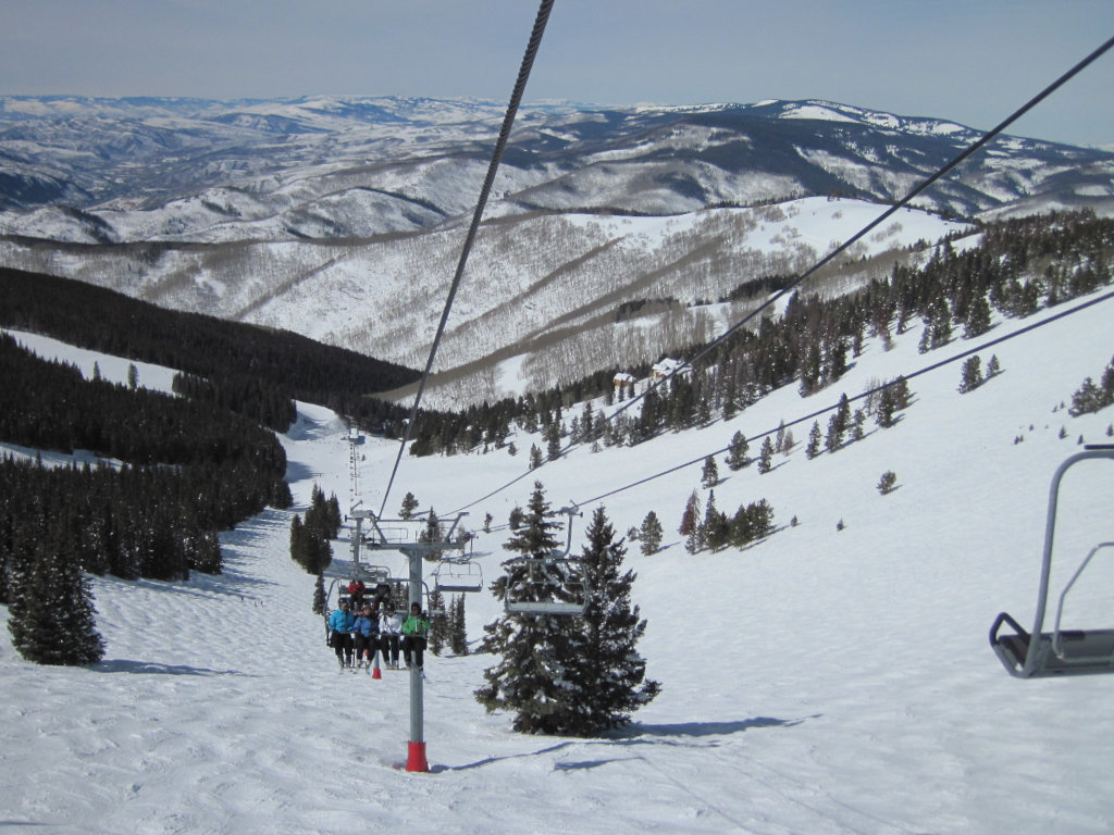 looking down into Game Creek Bowl at Vail Ski Resort