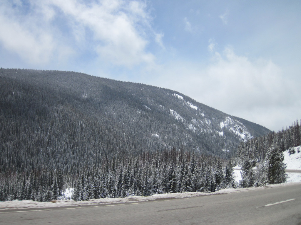 Loveland Pass western side with US Highway 6 during the winter