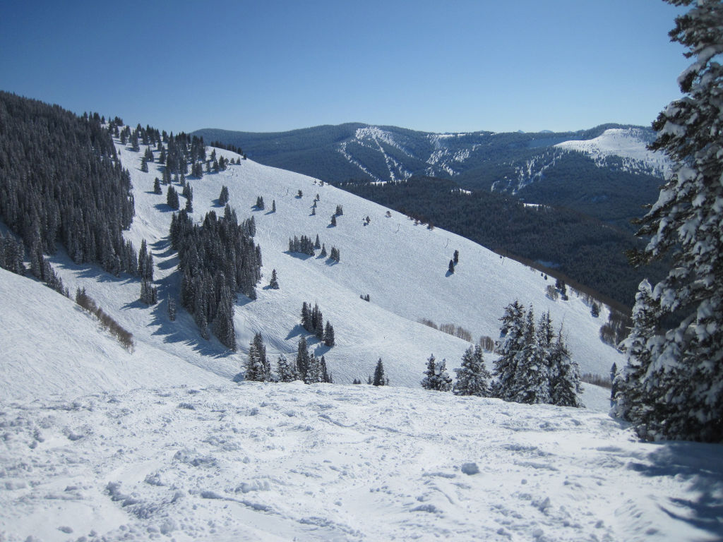 Sun Down Bowl at Vail with Blue Sky Basin in the background