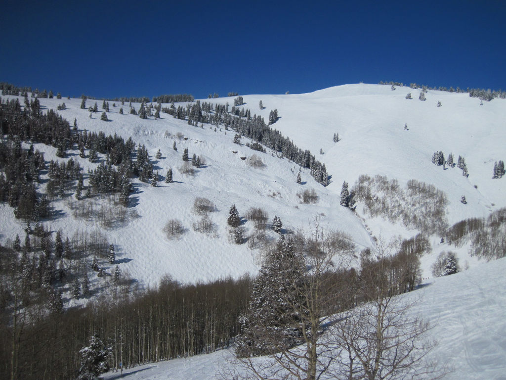 Vail Sun Down Bowl Seldom ski trail cliffs