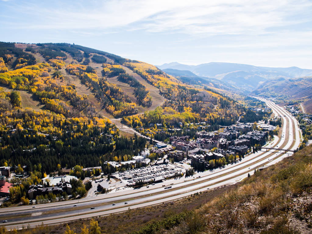 Interstate 70 running through Vail, Colorado