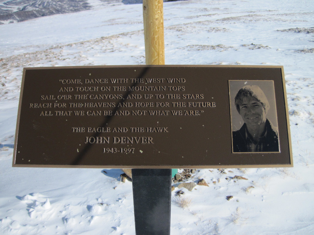 John Denver Plaque close up photo with lyrics from the song "The Eagle and the Hawk"