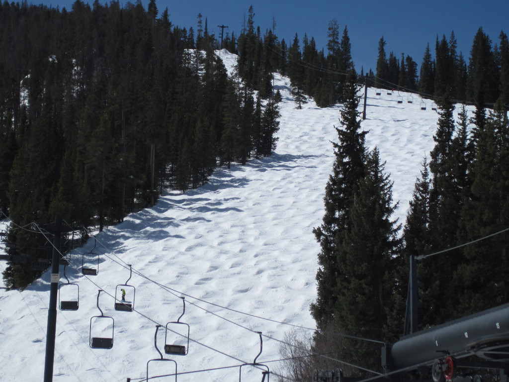 Mary Jane moguls at Winter Park on the Rainbow Cut ski trail