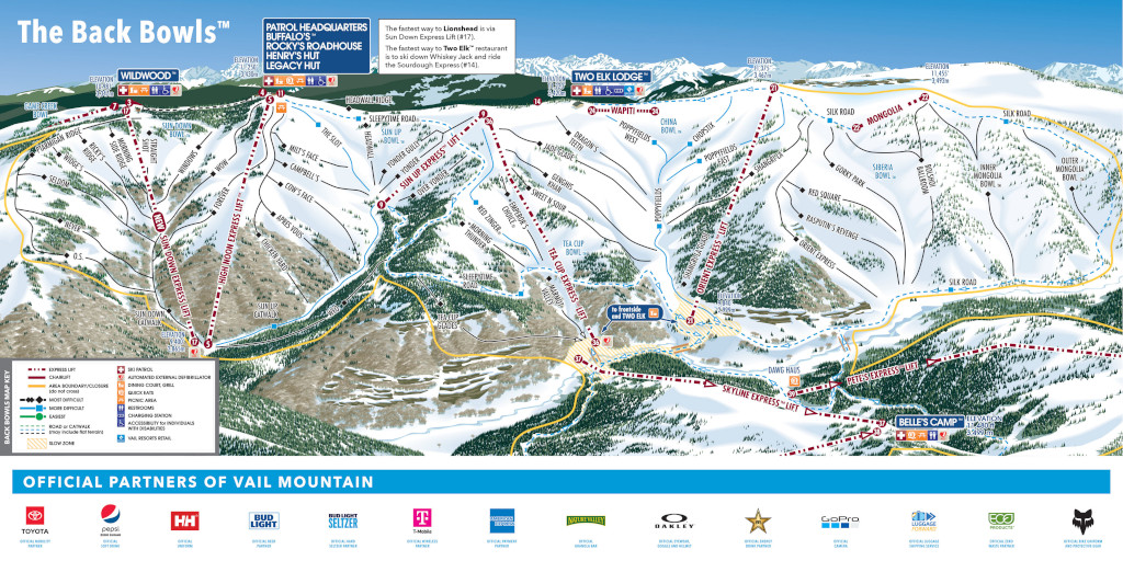 vail back bowls trail map medium size