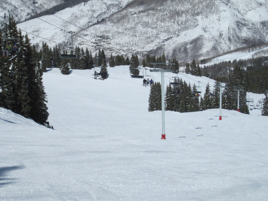 The Wildwood Express chairlift on Vail's front side