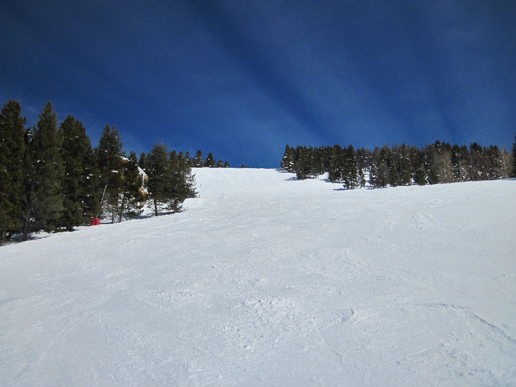 Black diamond ski run in Vail Game Creek Bowl