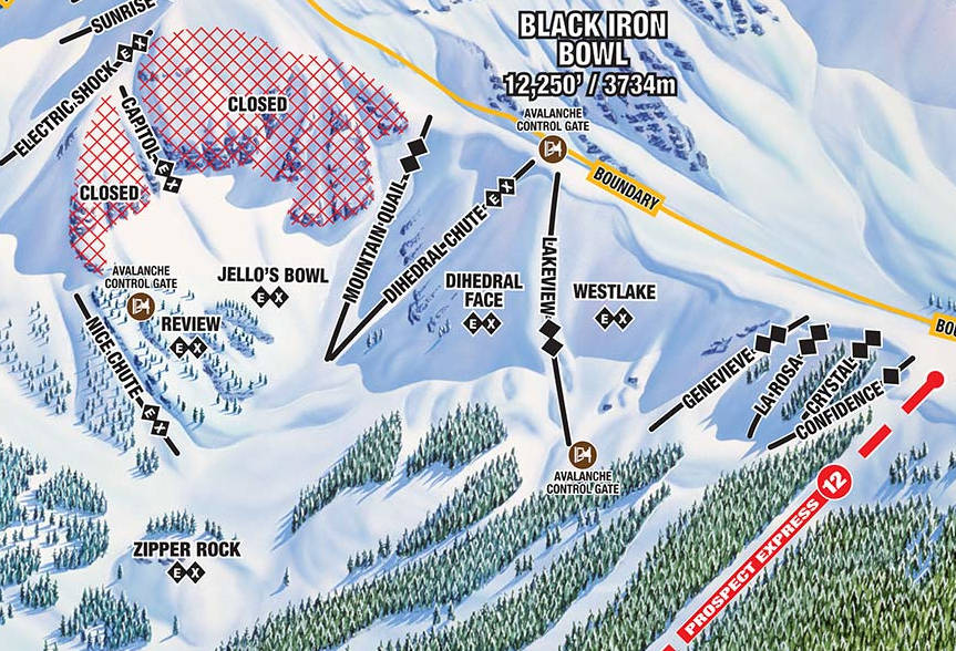 Telluride Black Iron Bowl trail map