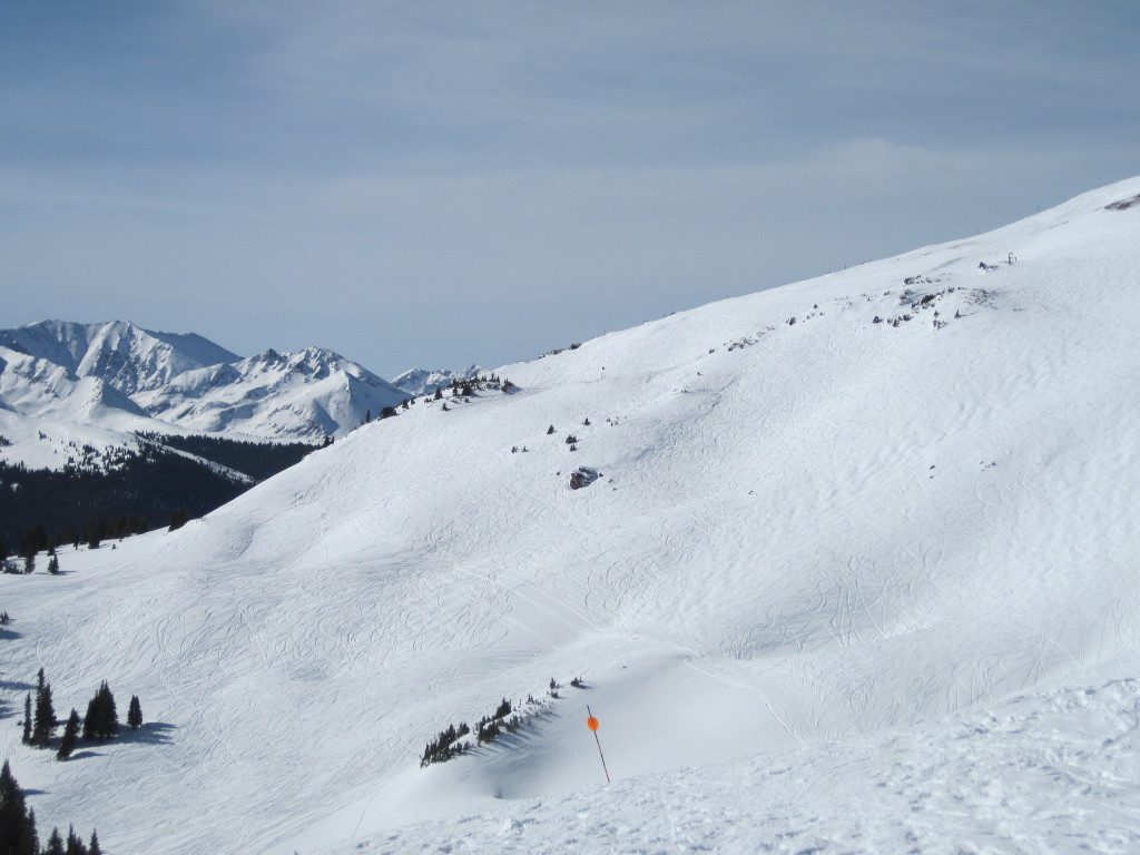 Marvin Garvin and Park Place ski trails in Spaulding Bowl at Copper Mountain