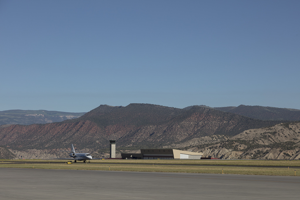 Aerial view of the Eagle County Regional Airport in Gypsum, Colorado