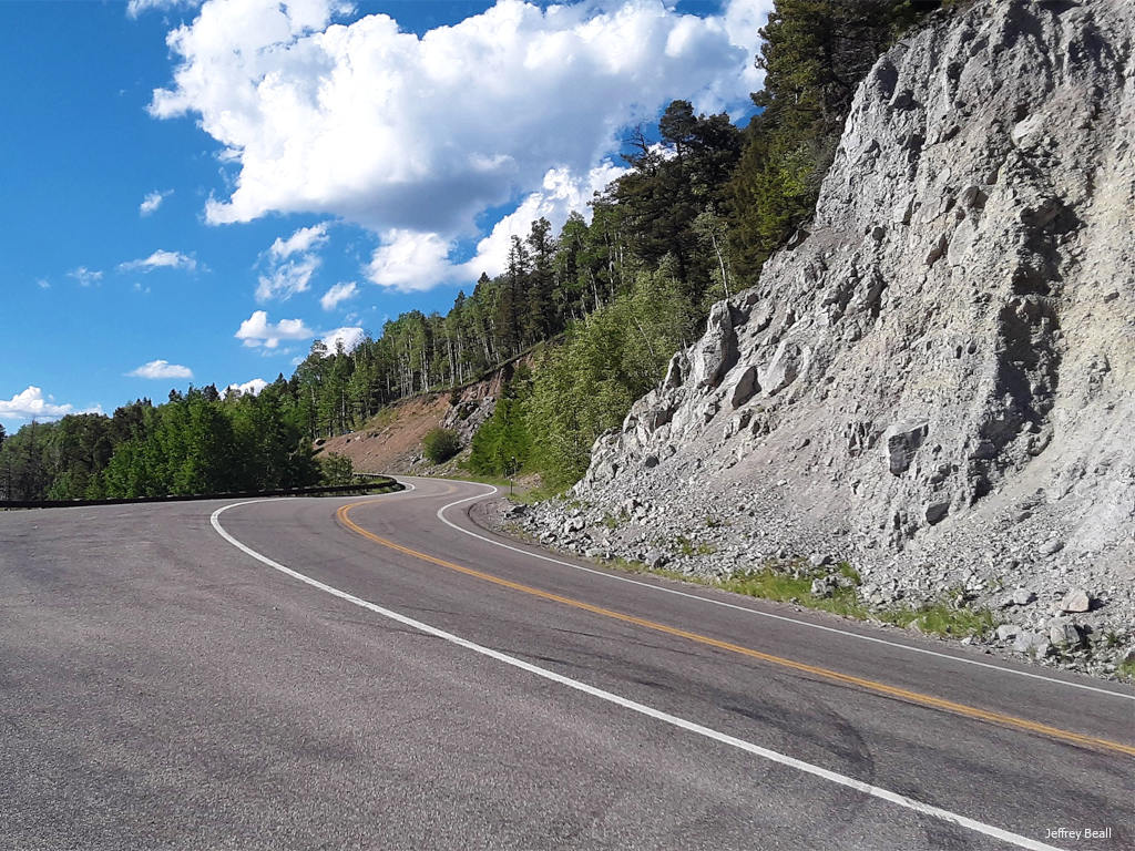 Lizard Head Pass mountain highway in summer a season