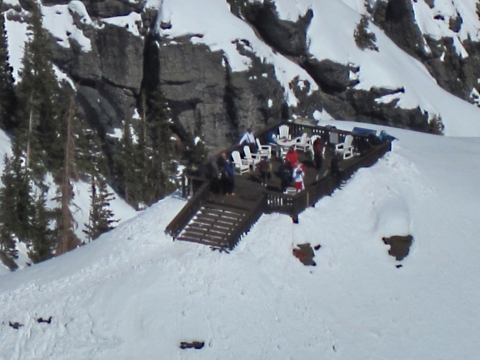 Looking down at the Bear Creek Overlook in Telluride Revelation Bowl