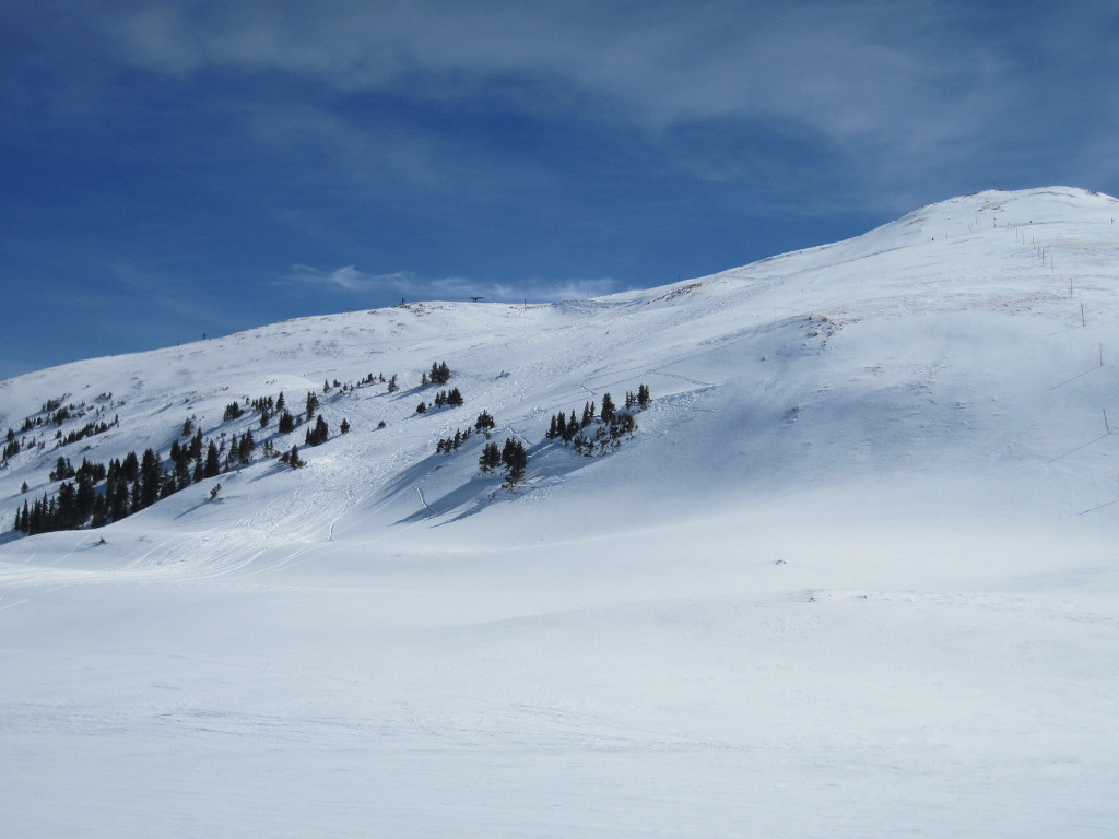 Top of Upper Enchanted Forest ski trail at Copper Mountain