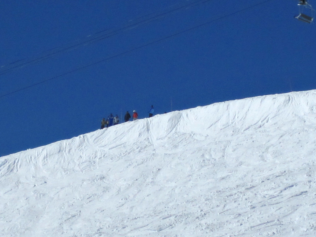 Snow cornice from wind in Vail China Bowl