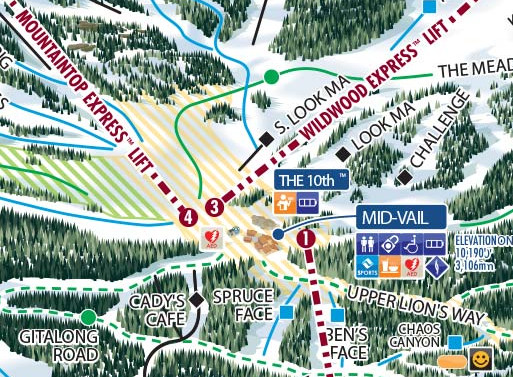 Gondola One Mid-Vail Trail Map