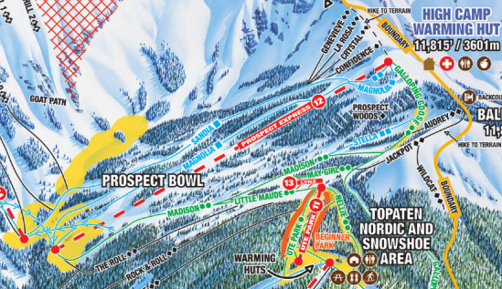 Prospect Bowl Telluride trail map