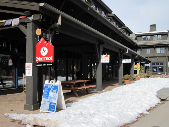 Aspen Highlands ski shops at mountain base area