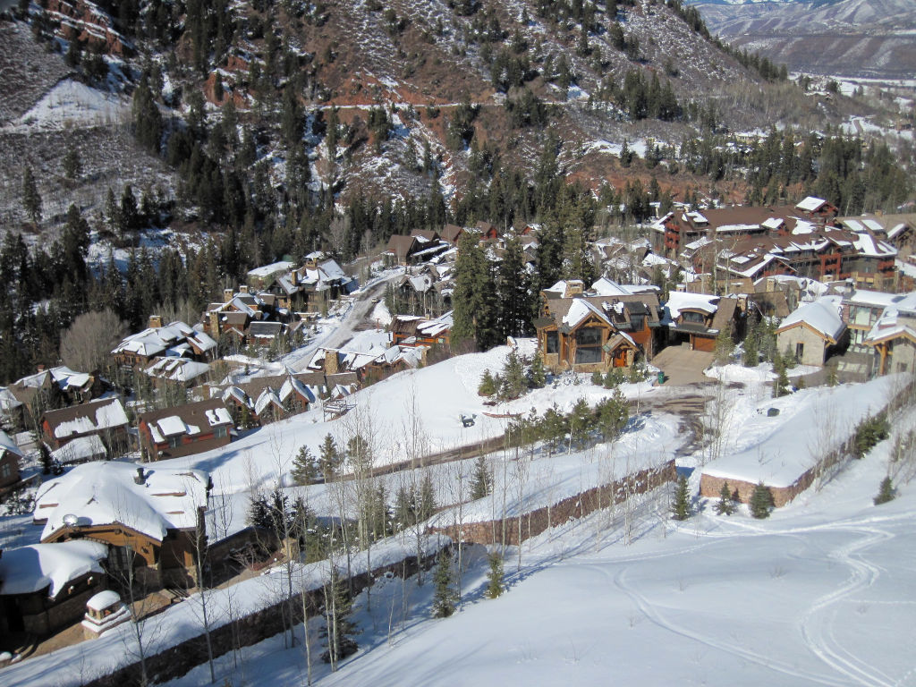 Aspen Highlands vacation rental homes in winter next to ski resort