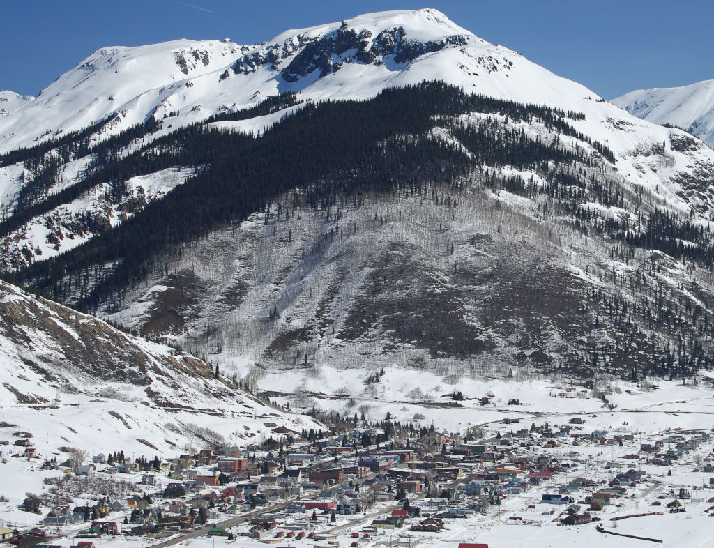 Silverton,Colorado wide view in winter season