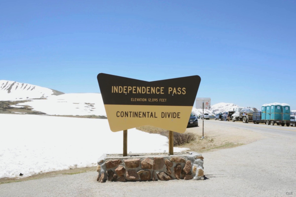 sign at the top of Independence Pass in Colorado