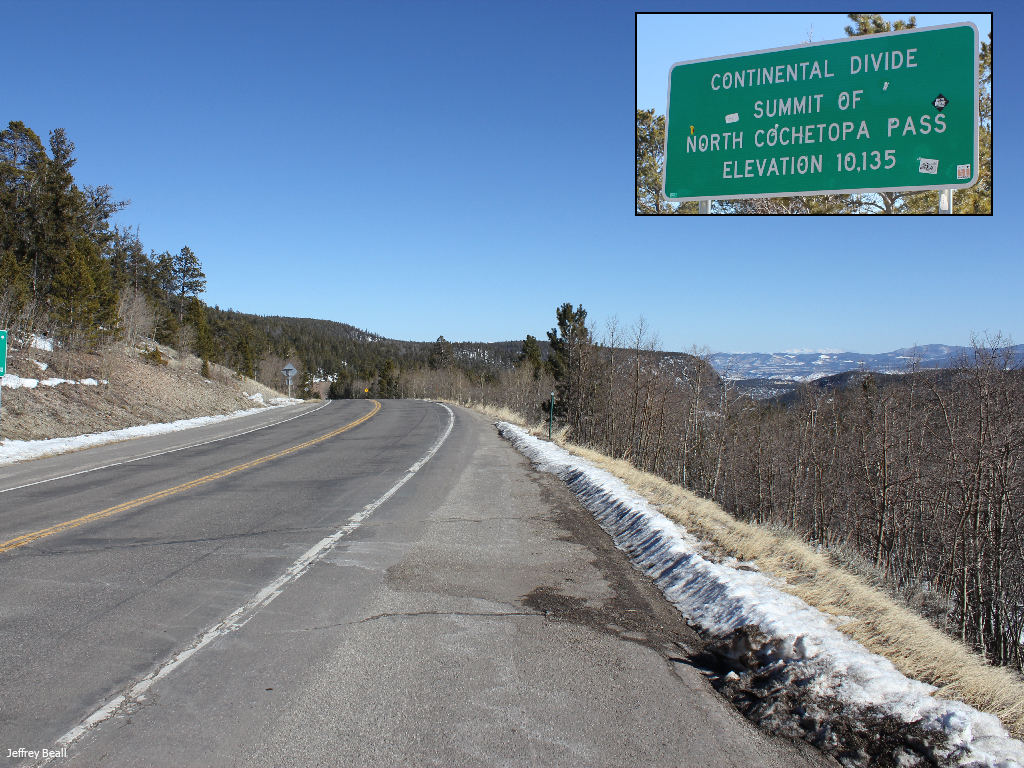 Highway 114 on North Pass in Colorado over the Continental Divide