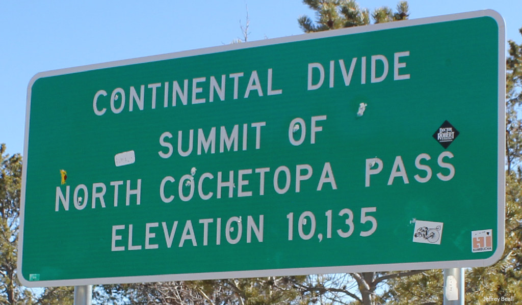 North Pass - North Cochetopa Pass sign on the Continental Divide