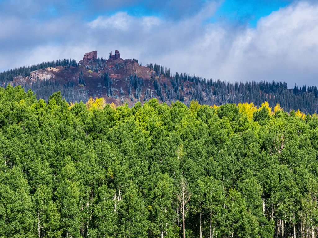 Rabbit Ears formation seen from the southeast near Muddy Pass