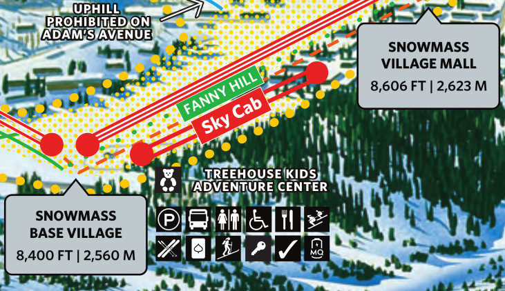 Snowmass Sky Cab Gondola trail map