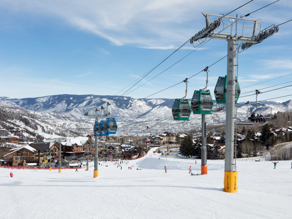 Fanny Hill ski trail and free Sky Cab Gondola also known as the Skittles Gondola