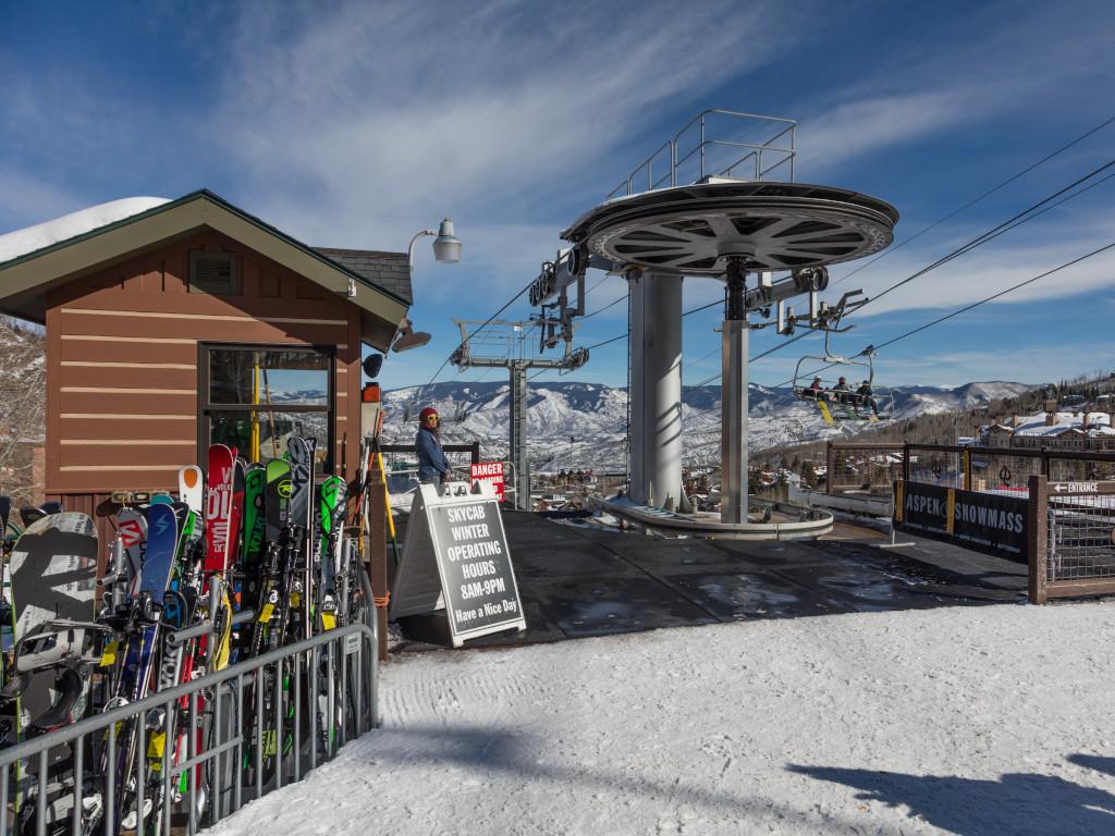 top unloading station of the Snowmass Sky Cab gondola