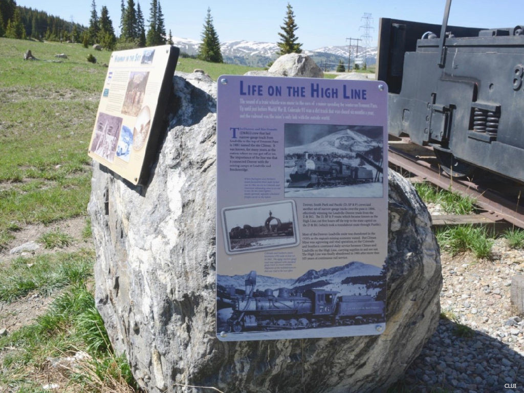 Fremont Pass plaque for the High Line Railroad