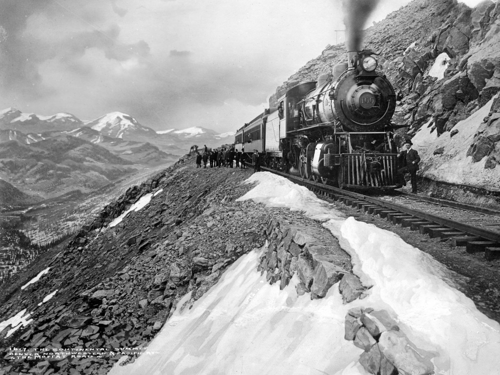 Moffat Railroad approaching Rollins Pass on the Continental Divide