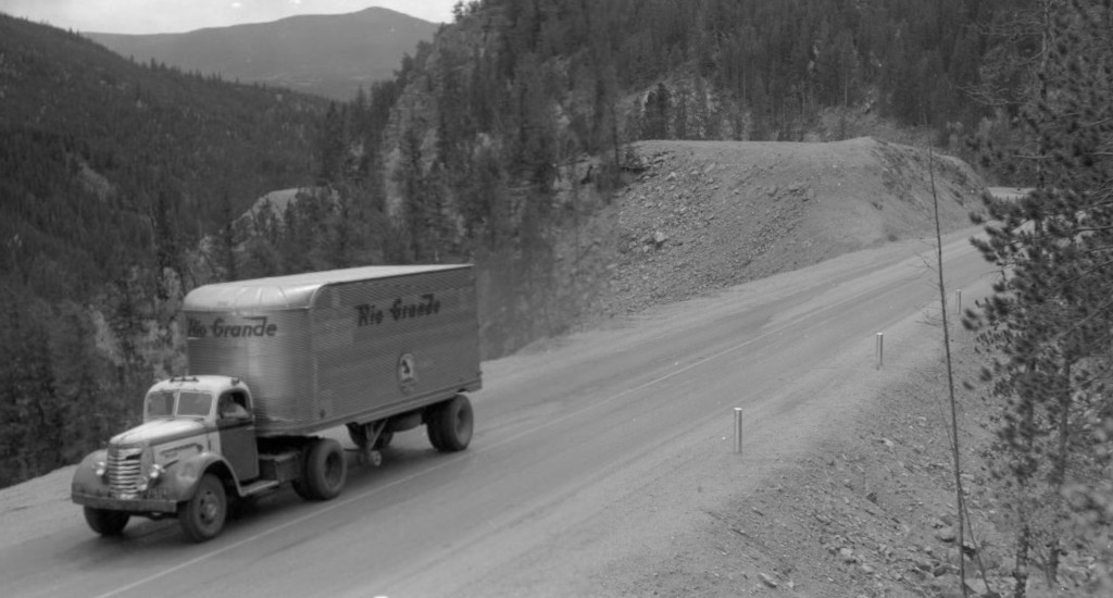 Monarch Pass in 1943 with Rio Grande Motorway truck