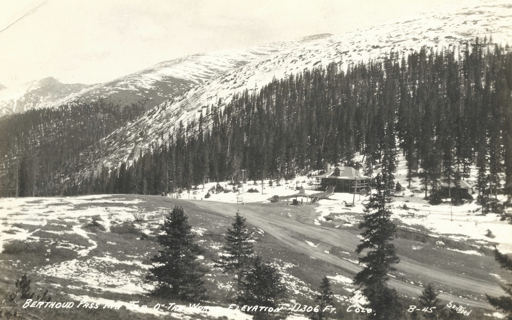 Berthoud Pass Inn and summit area at Berthoud Pass circa 1925 or 1926