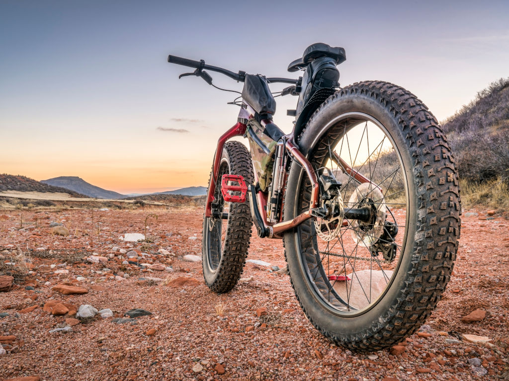 fat biking in Colorado in Red Mountain Open Space on Big Hole Wash Trail, Colorado