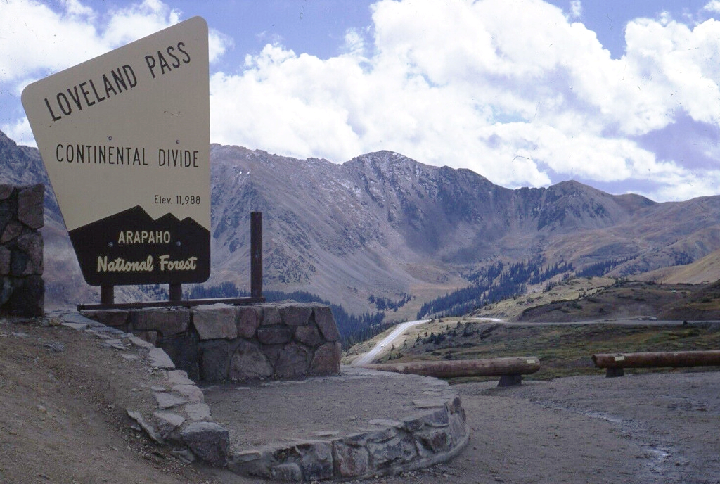 Loveland Pass Continental Divide sign in 1966