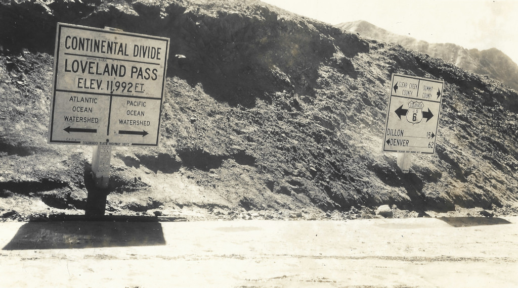 Loveland Pass Continental Divide Signs in the year 1948