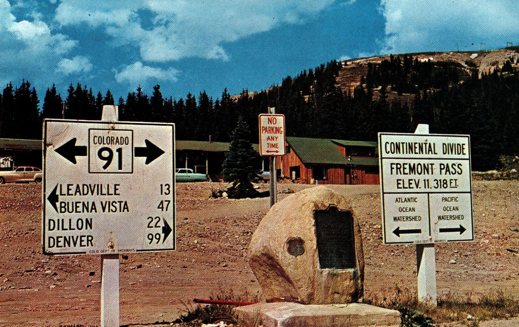 Fremont Pass Colorado Continental Divide Signs from circa 1955 or later