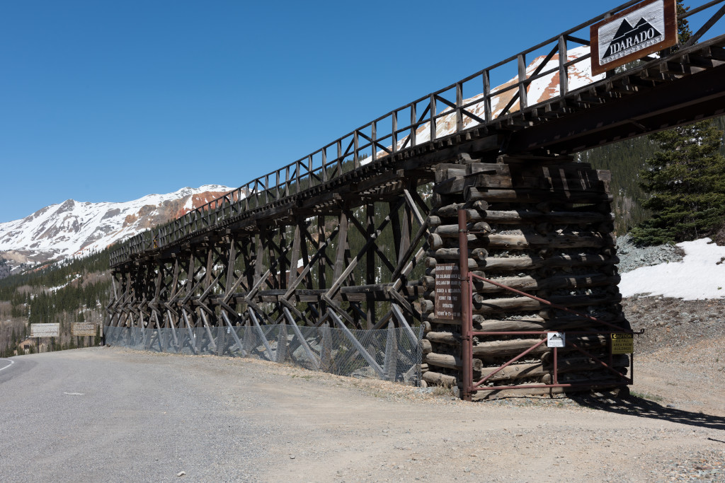 old structure from Idarado Mina on Million Dollar Highway Red Mountain Pass