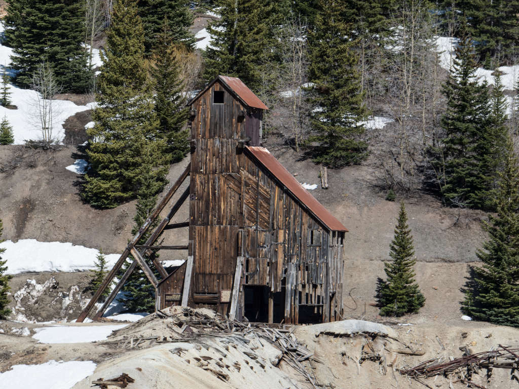 Yankee Girl mine shaft by Red Mountain Pass