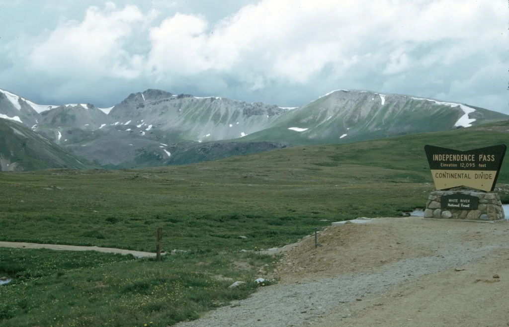 Independence Pass Continental Divide sign 1974