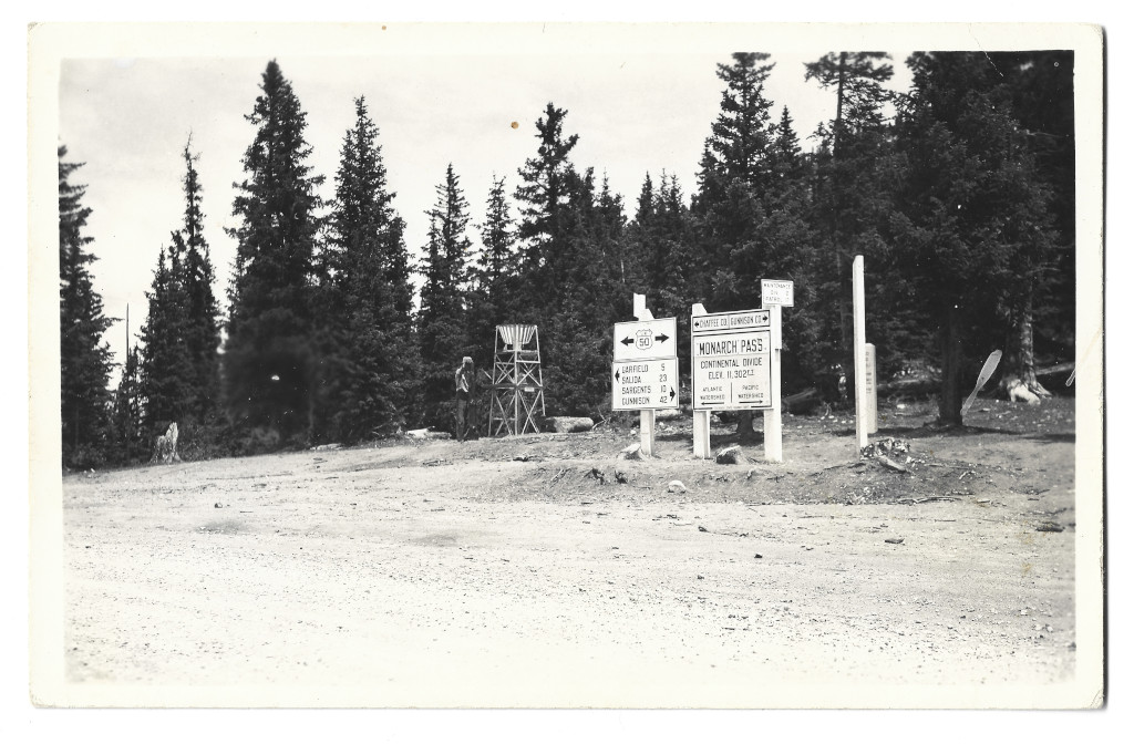 full scan of photograph CMO-ECOLO33 Monarch Pass Continental Divide sign