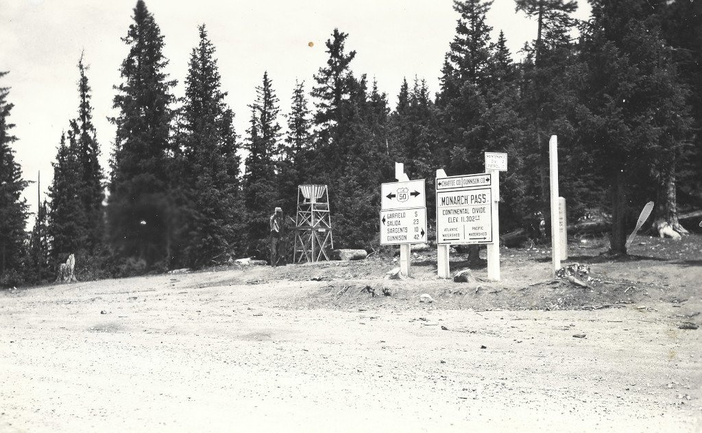 Monarch Pass Continental Divide sign circa 19390