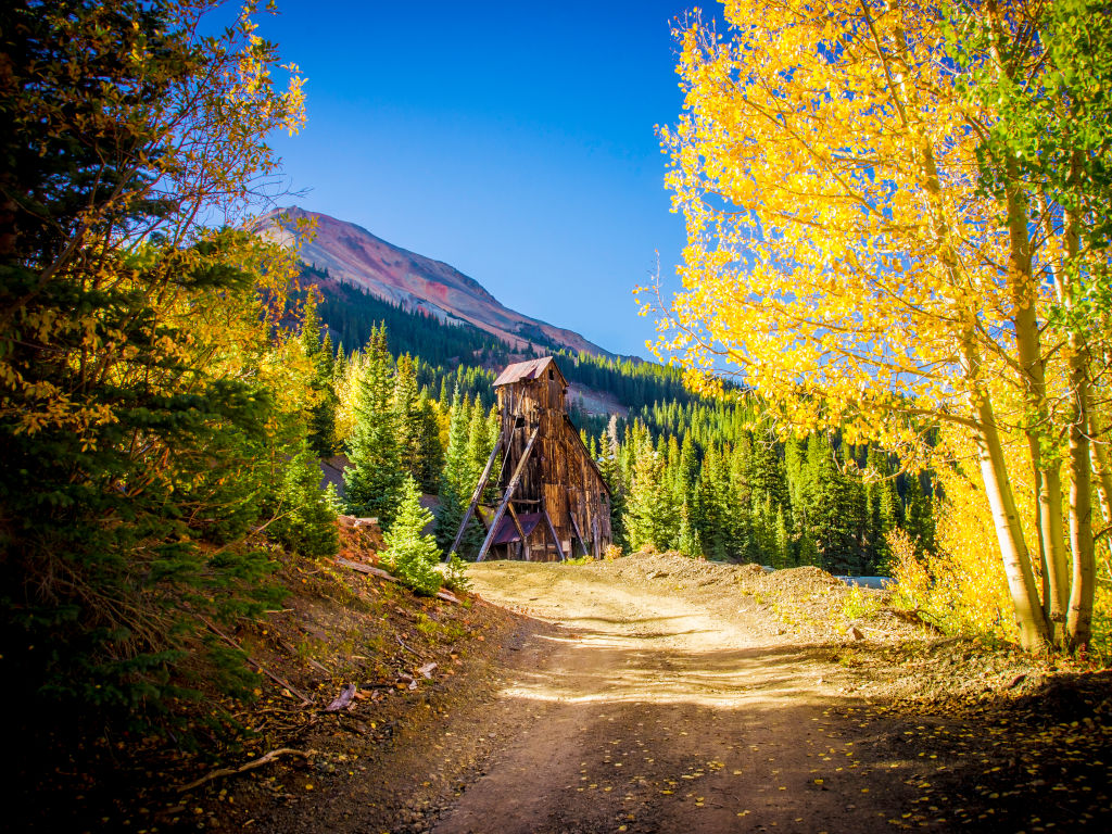 Yankee Girl mine shaft near Million Dollar Highway and Red Mountain Pass