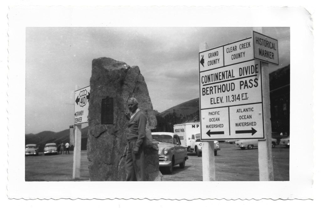 full scan of 1950 Berthoud Pass Continental Divide sign photograph CB-JX8