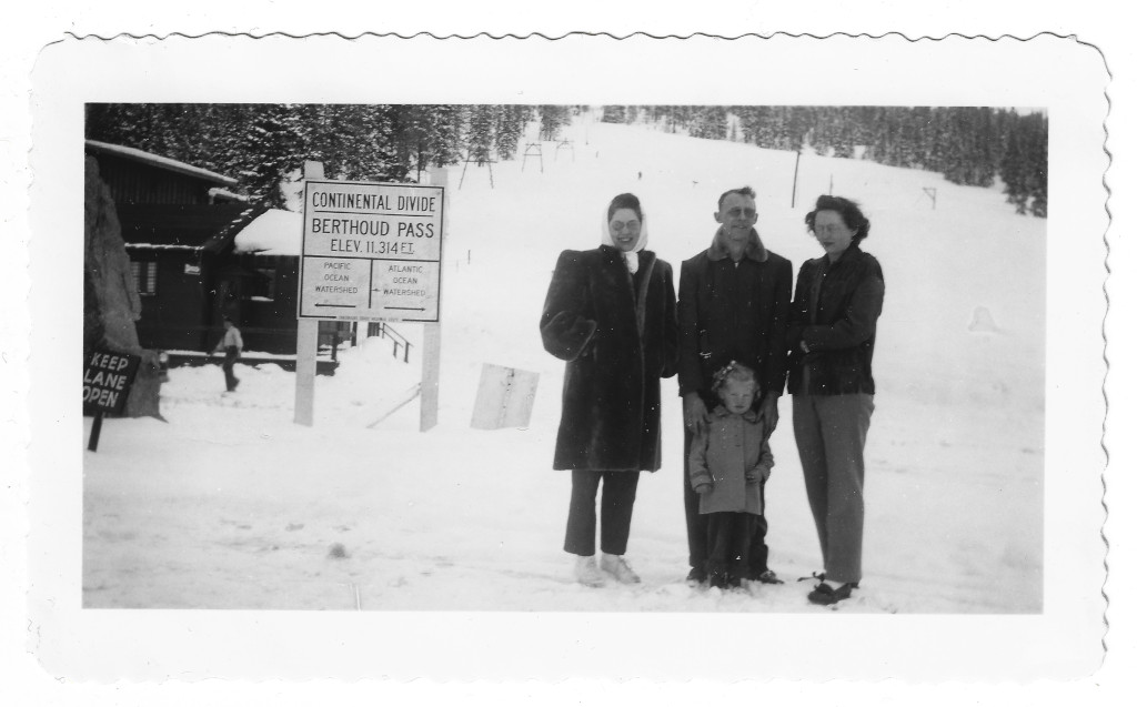 full scan of 1951 Berthoud Pass Continental Divide sign photograph CB-94H