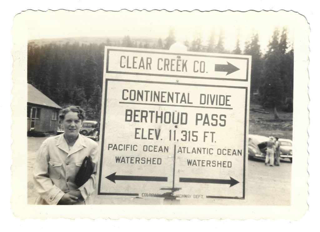 full scan of Berthoud Pass 1940s Continental Divide sign photograph CB-MP24